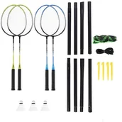 Sport OUTLET - ZESTAW DO BADMINTONA 4 RAKIETY + 3 LOTKI + SIATKI 195x22cm NRZ014 STEEL NILS OUTLET - miniaturka - grafika 1