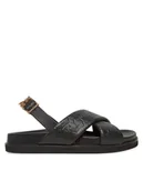 Sandały damskie - Patrizia Pepe Sandały PPJ321 31 Czarny - miniaturka - grafika 1