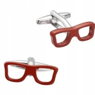 Spinki do mankietów i krawatów - Spinki do mankietów okulary czerwone oprawki - miniaturka - grafika 1