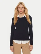 Swetry damskie - Tommy Hilfiger Sweter WW0WW44161 Granatowy Regular Fit - miniaturka - grafika 1
