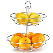 Miski i półmiski - Zeller 2-poziomowa patera ZELLER, srebrna, 26 cm - miniaturka - grafika 1