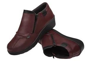 Botki na haluksy AXEL Comfort 1773 H Rubin+Czarny Tęgość H Kosela Medic 9773 Bordowe - Botki damskie - miniaturka - grafika 4