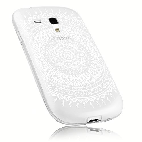 mumbi Etui kompatybilne z Samsung Galaxy S3 mini etui na telefon komórkowy z motywem mandali, białe, przezroczyste