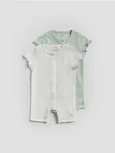 Komplety dla niemowląt - Reserved - Bawełniany kombinezon 2 pack - złamana biel - miniaturka - grafika 1