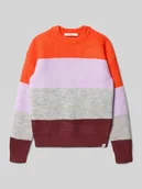 Swetry dla dziewczynek - Sweter z dzianiny w stylu Colour Blocking - miniaturka - grafika 1