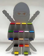 Pojemniki na zabawki - naSciane Półka regał na klocki ludziki FIGURKI ninja szaraM - miniaturka - grafika 1