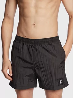 Kąpielówki męskie - Calvin Klein Swimwear Szorty kąpielowe KM0KM00819 Czarny Regular Fit - grafika 1