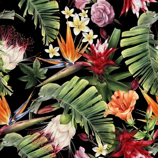 Zasłona VELVET 150cm z motywem JUNGLE 2 3D -metraż - Zasłony - miniaturka - grafika 1