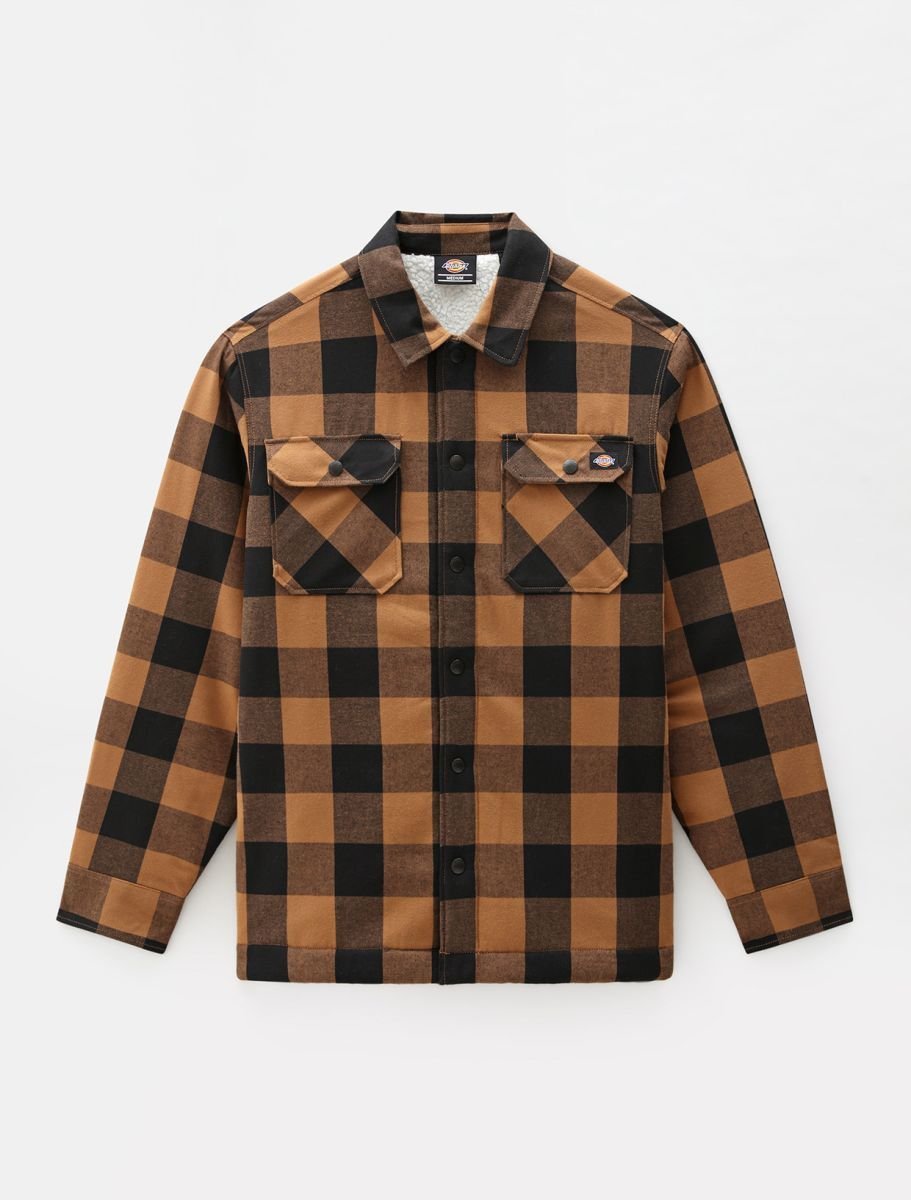 Koszula męska dickies camicie sacramento lined dk0a4xgr brown brązowy