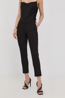 Spodnie damskie - Morgan spodnie damskie kolor czarny dopasowane medium waist - miniaturka - grafika 1