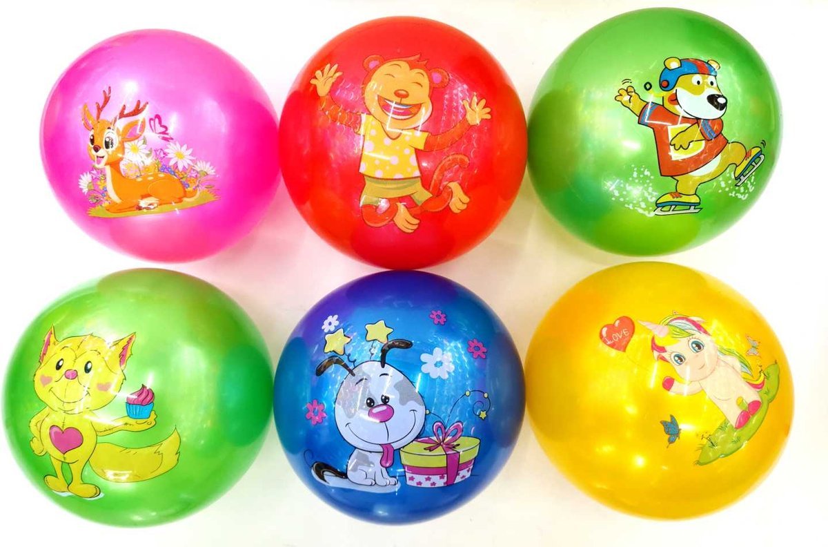 DUŻA KOLOROWA PIŁKA Z NADRUKIEM ZWIERZĄT – 23 CM