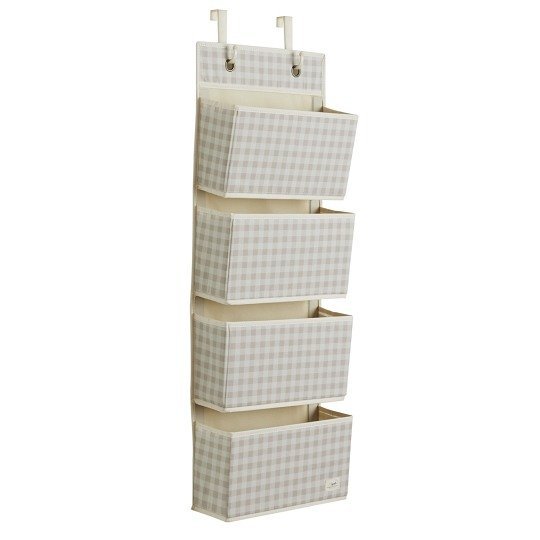 3 Sprouts Organizer Na Drzwi Wiszący Gingham Beige