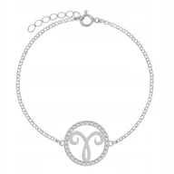 Bransoletki - Bransoletka Srebrna Znak Zodiaku Baran Prezent 925 DEDYKACJA GRATIS - miniaturka - grafika 1