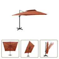 Parasole ogrodowe - The Living Store Parasol wiszący z podwójną czaszą - 300x300 cm - terakota - Parasol Wiszący - miniaturka - grafika 1