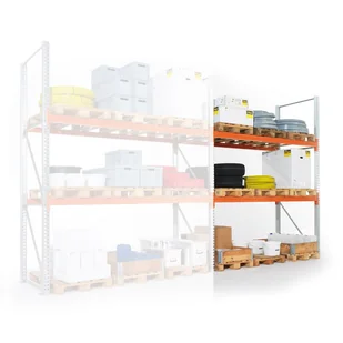 B2B Partner Regał paletowy 3300x2700x800 mm, 2 piętra, dodatkowy 141238 - Szafy i regały magazynowe - miniaturka - grafika 1