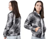 Kurtki damskie - Cienka Kurtka Damska Wiatrówka 1504A r M szary - miniaturka - grafika 1