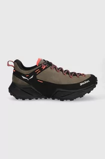 Buty trekkingowe damskie - Salewa buty Dropline Leather damskie kolor brązowy - grafika 1