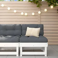 Sofy ogrodowe - vidaXL Ogrodowa sofa środkowa, biała, lite drewno sosnowe - miniaturka - grafika 1