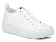 Trampki damskie - Trampki damskie całe białe Lee Cooper 3221 na platformie tekstylne-36 - miniaturka - grafika 1