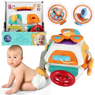 Kostka edukacyjna, zabawka sensoryczna dla dzieci 12m+ BamBam - Zabawki interaktywne dla dzieci - miniaturka - grafika 1