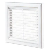 Kratki wentylacyjne - Kratka wentylacyjna z siatką i kołnierzem 125 mm biała - miniaturka - grafika 1