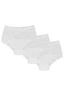 Majtki damskie - Wol-Bar Teri 3-pak biały 2XL Majtki figi - miniaturka - grafika 1