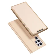Etui i futerały do telefonów - Dux Ducis Skin Pro kabura etui pokrowiec z klapką Samsung Galaxy S22 Ultra złoty - miniaturka - grafika 1