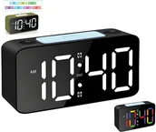 Zegary - JVD Zegar budzik sieciowy LED SB2020.3 kolorowy podświetlenie 16,5x8 cm - miniaturka - grafika 1