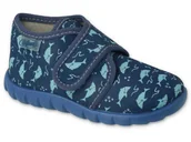 Kapcie damskie - Kapcie chłopięce za kostkę Flexi, granatowe, Befado - miniaturka - grafika 1