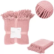 Koce - Koc CHENILLE szenilowy różowy 130x170 cm HOMLA - miniaturka - grafika 1