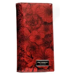 Portfel Damski Skórzany Peterson Lakierowany Długi Z Suwakiem Na Zewnątrz PTN-PS1431 CZERWONY 19,5 x 10 x 3,5 [cm] - Portfele - miniaturka - grafika 1