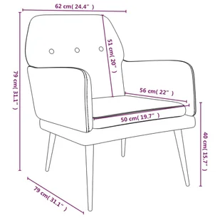 Fotel, brązowy, 62x79x79 cm, obity aksamitem Lumarko - Fotele - miniaturka - grafika 9