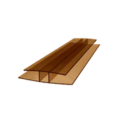 Listwy i profile - H-profil łączący: 10, 2000,  Brązowy - miniaturka - grafika 1