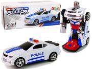 Zabawki interaktywne dla dzieci - Samochód Policyjny 2w1 Transformers Dźwięki Strzały Światła - miniaturka - grafika 1