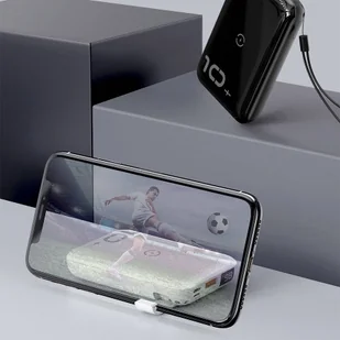 Baseus Mini S power bank 10000mAh 18W bezprzewodowa ładowarka Qi 10W USB / USB Typ C PowerDelivery QC3.0 biały (PPXFF10W-02) - Ładowarki do telefonów - miniaturka - grafika 11