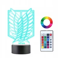 Lampy stojące - Lampka Nocna 3D LED Atak Tytanów Herb Korpus - miniaturka - grafika 1