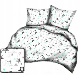 pościel bawełna lux 160x220 + 2 poszewka B 295-1 big star różowo miętowy - Pościel pościel bawełna lux 160x220 + 2 poszewka B 295-1 big star różowo miętowy - Pościel - miniaturka - grafika 1