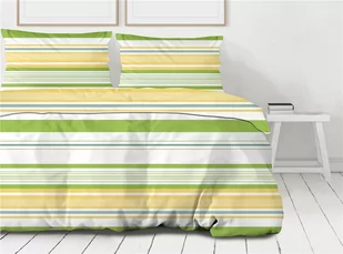 Pościel 220x200 Action zielona żółta pasy Premium Bielbaw 1 - Pościel - miniaturka - grafika 1