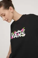 Koszulki sportowe damskie - Vans t-shirt bawełniany damski kolor czarny - miniaturka - grafika 1