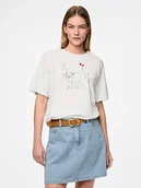 Koszulki i topy damskie - Pieces Koszulka "Signe" w kolorze białym - miniaturka - grafika 1