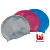 Pływanie - Czepek kąpielowy silikonowy srebrny Bestway - miniaturka - grafika 1