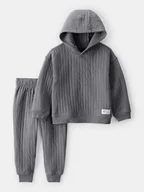 Bluzy i sweterki niemowlęce - carter's 2-częściowy zestaw w kolorze antracytowym - miniaturka - grafika 1