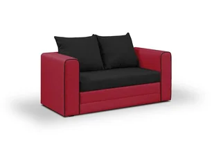 Sofa kanapa rozkładana 2 os BETA czarno-czerwona - Sofy i kanapy - miniaturka - grafika 1