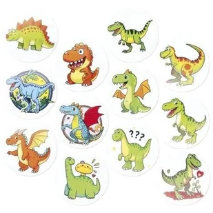 Naklejki papierowe na taśmie Dinozaury 500szt - Szkolne artykuły papiernicze - miniaturka - grafika 1