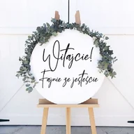 Naklejki na ścianę - Naklejka ślubna: Witajcie Fajnie że jesteście 60x50cm - miniaturka - grafika 1