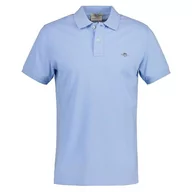 Koszulki męskie - GANT Męska koszulka polo Slim Shield SS Pique, Capri Blue, standardowa, niebieski (Capri Blue), 4XL - miniaturka - grafika 1