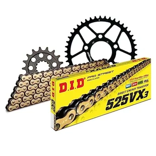 Zestaw łańcuchów DID stal 525VX3 / 118 nitowy zamek do BMW S RR 1000 ccm rok prod. 2012-2015 - Części motocyklowe - miniaturka - grafika 1