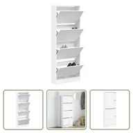 Szafki na buty - The Living Store Szafka na buty biała 60x21x163,5 cm Materiał drewnopochodny - miniaturka - grafika 1