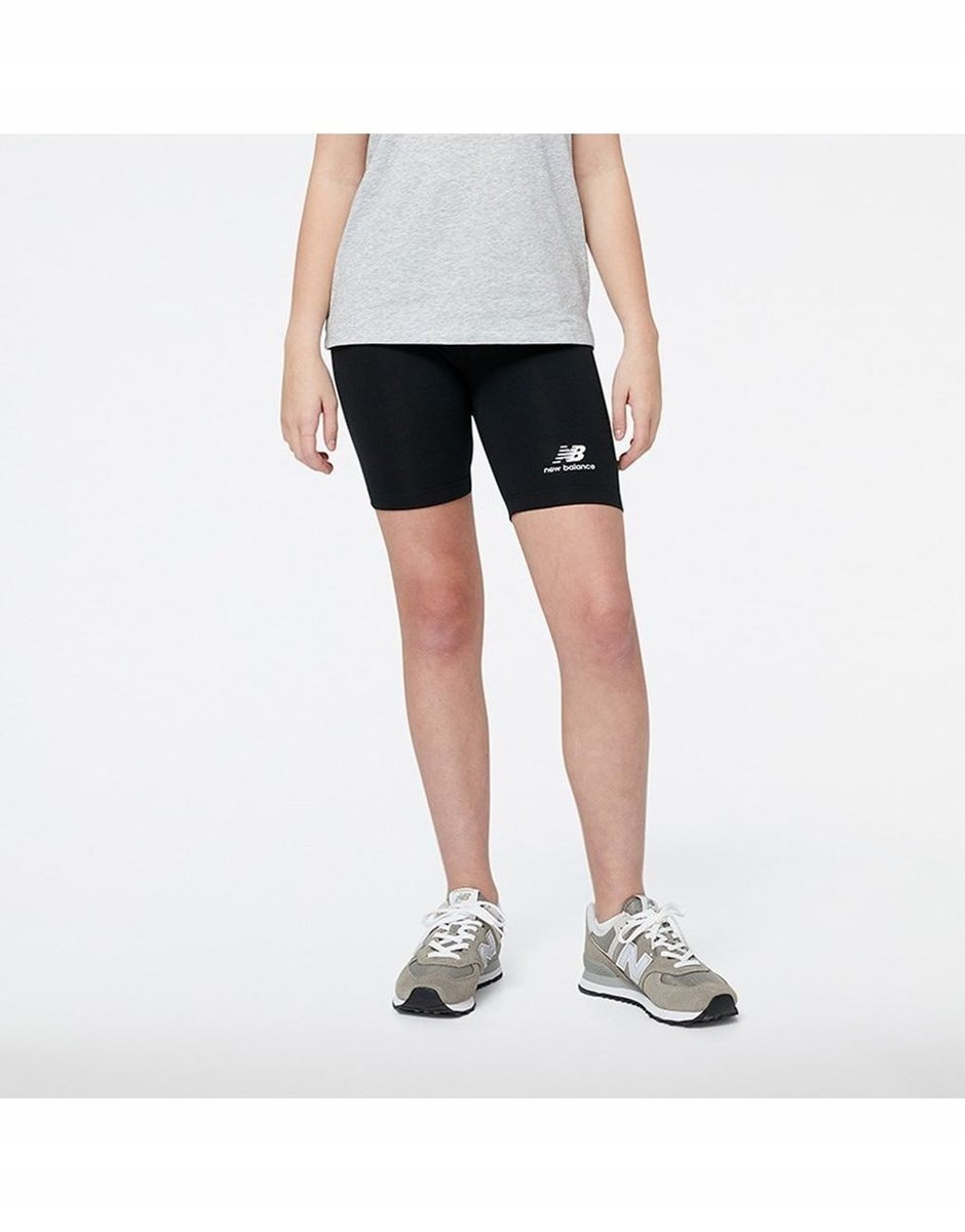 NEW BALANCE CZARNE KRÓTKIE LEGGINSY Z LOGO NA NODZE 130 FTA