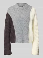 Swetry damskie - Sweter z dzianiny o kroju oversized z okrągłym dekoltem model ‘PHOENIX’ - miniaturka - grafika 1